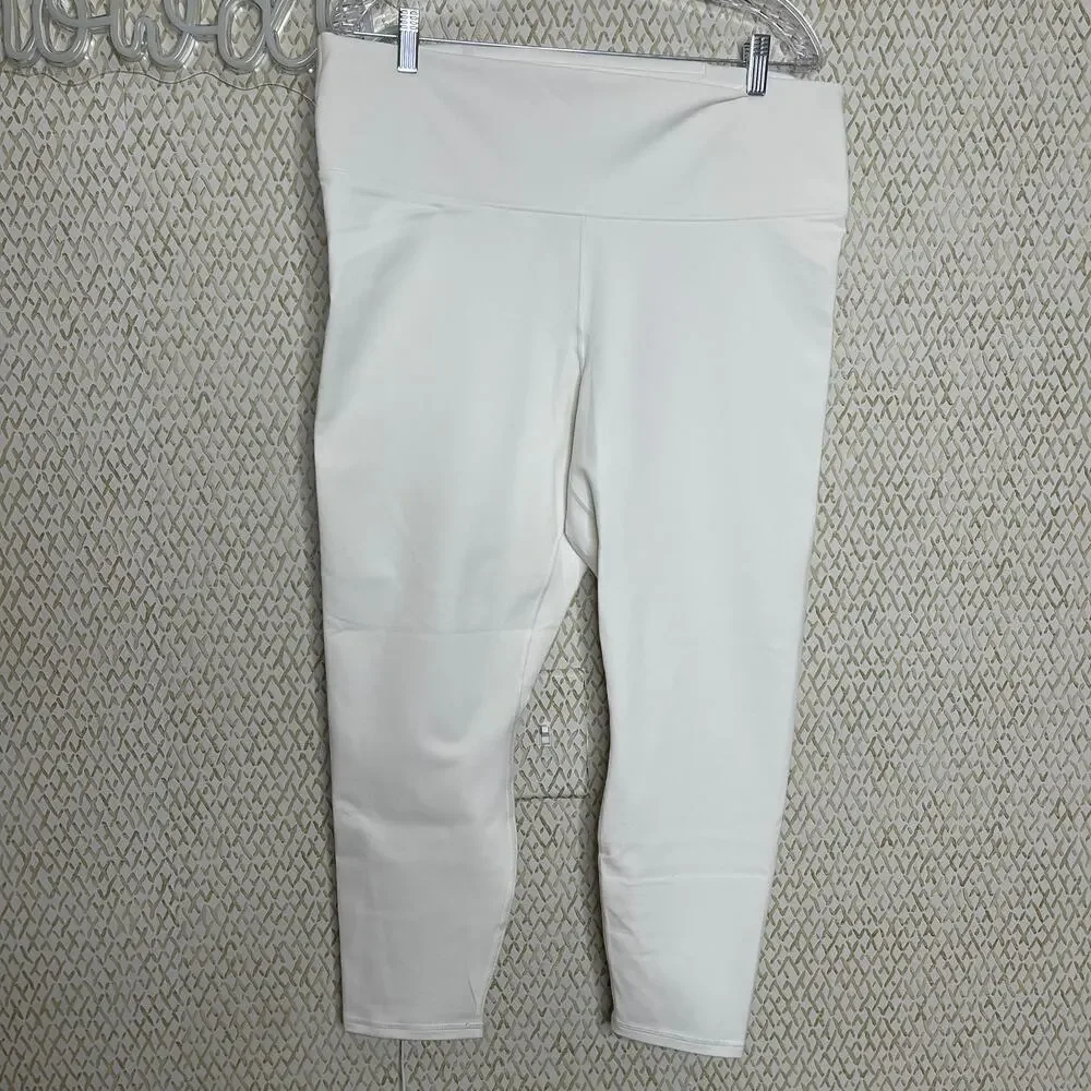 Fabletics Power Hold Egret/Gold White Boost Crop Leggings Size 2XL - Picture 2 of 10